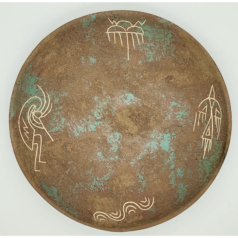 Mid-Century Kokopelli Studio Art Pottery Bowl Anasazi Hopi Navajo Southwestern